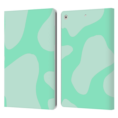 Grace Illustration Cow Prints Mint Green Leather Book Wallet Case Cover For Apple iPad 10.2 2019/2020/2021
