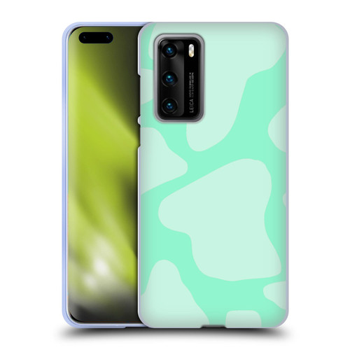 Grace Illustration Cow Prints Mint Green Soft Gel Case for Huawei P40 5G