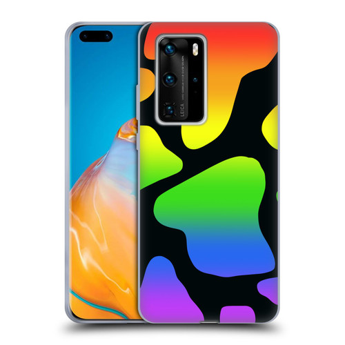 Grace Illustration Cow Prints Rainbow Soft Gel Case for Huawei P40 Pro / P40 Pro Plus 5G