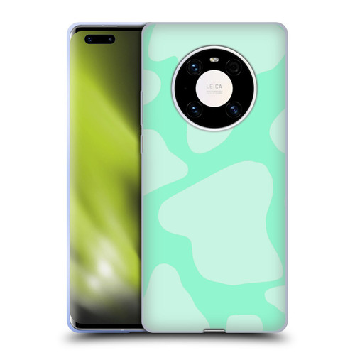 Grace Illustration Cow Prints Mint Green Soft Gel Case for Huawei Mate 40 Pro 5G