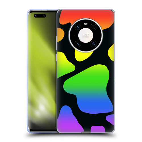 Grace Illustration Cow Prints Rainbow Soft Gel Case for Huawei Mate 40 Pro 5G