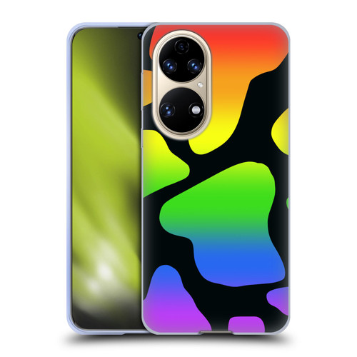 Grace Illustration Cow Prints Rainbow Soft Gel Case for Huawei P50