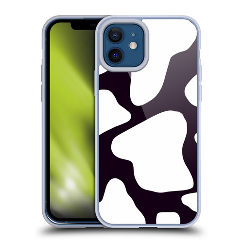 Grace Illustration Cow Prints Black And White Soft Gel Case for Apple iPhone 12 / iPhone 12 Pro