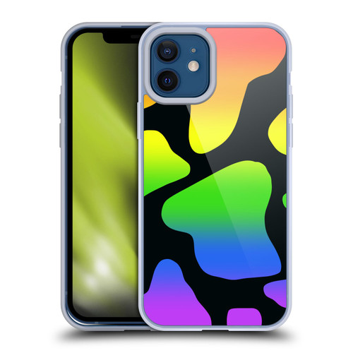 Grace Illustration Cow Prints Rainbow Soft Gel Case for Apple iPhone 12 / iPhone 12 Pro