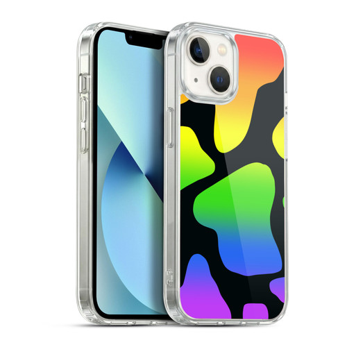 Grace Illustration Cow Prints Rainbow Soft Gel Case for Apple iPhone 13