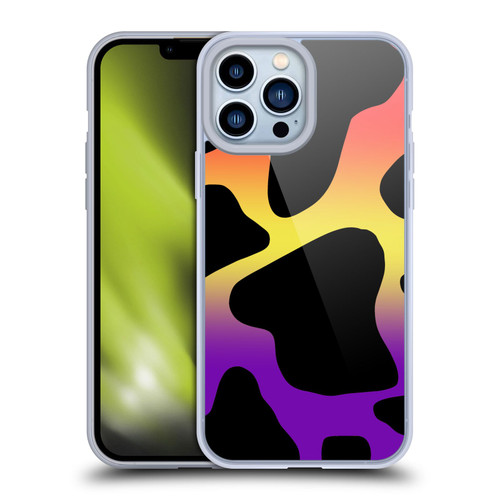 Grace Illustration Cow Prints Sunset Soft Gel Case for Apple iPhone 13 Pro Max