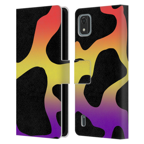 Grace Illustration Cow Prints Sunset Leather Book Wallet Case Cover For Nokia C2 2nd Edition