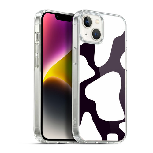 Grace Illustration Cow Prints Black And White Soft Gel Case for Apple iPhone 14 Plus & MagSafe