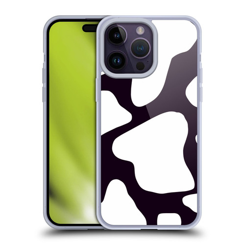 Grace Illustration Cow Prints Black And White Soft Gel Case for Apple iPhone 14 Pro Max