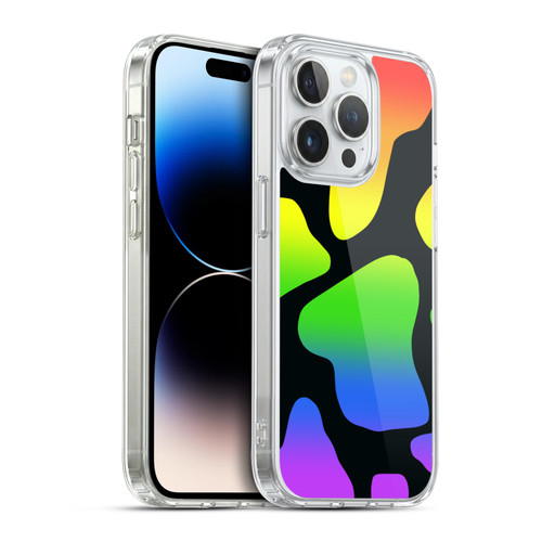 Grace Illustration Cow Prints Rainbow Soft Gel Case for Apple iPhone 14 Pro & MagSafe