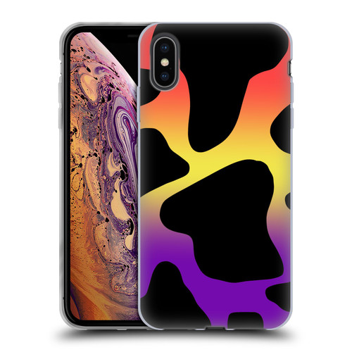 Grace Illustration Cow Prints Sunset Soft Gel Case for Apple iPhone XS Max