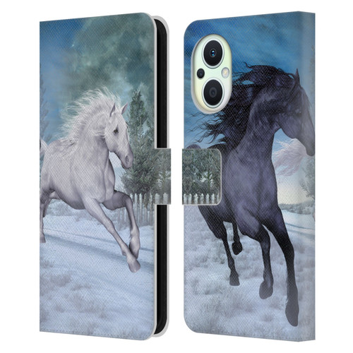 Simone Gatterwe Horses Freedom In The Snow Leather Book Wallet Case Cover For OPPO Reno8 Lite