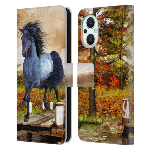 Simone Gatterwe Horses On The Lake Leather Book Wallet Case Cover For OPPO Reno8 Lite