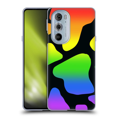 Grace Illustration Cow Prints Rainbow Soft Gel Case for Motorola Edge X30
