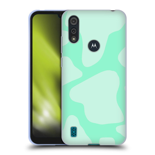 Grace Illustration Cow Prints Mint Green Soft Gel Case for Motorola Moto E6s (2020)