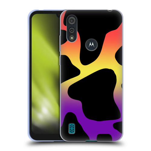 Grace Illustration Cow Prints Sunset Soft Gel Case for Motorola Moto E6s (2020)