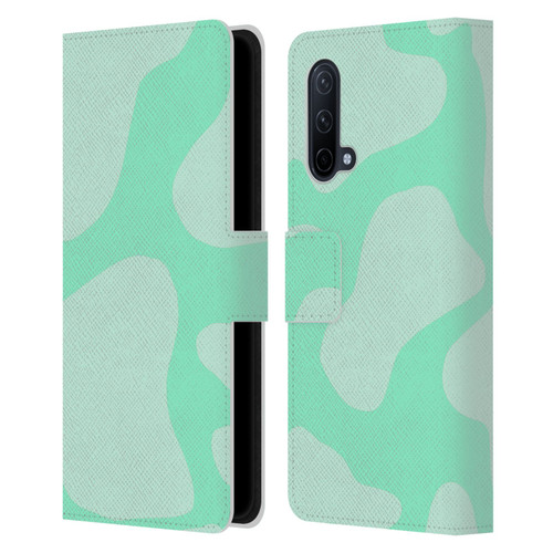 Grace Illustration Cow Prints Mint Green Leather Book Wallet Case Cover For OnePlus Nord CE 5G