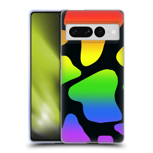 Grace Illustration Cow Prints Rainbow Soft Gel Case for Google Pixel 7 Pro