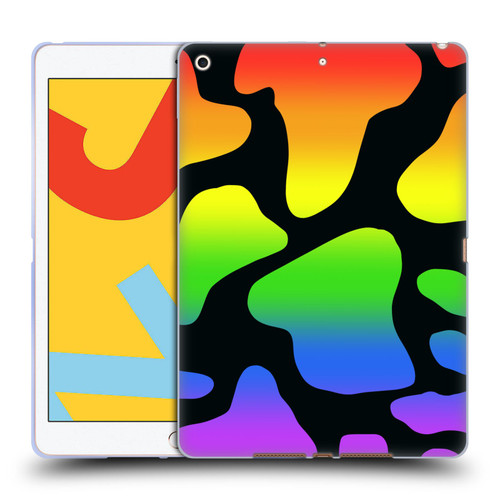 Grace Illustration Cow Prints Rainbow Soft Gel Case for Apple iPad 10.2 2019/2020/2021