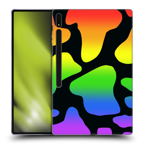 Grace Illustration Cow Prints Rainbow Soft Gel Case for Samsung Galaxy Tab S8 Ultra
