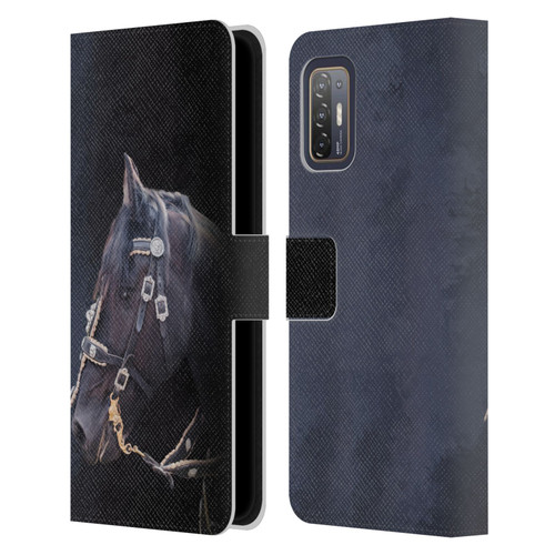 Simone Gatterwe Pegasus And Unicorns Friesian Horse Leather Book Wallet Case Cover For HTC Desire 21 Pro 5G