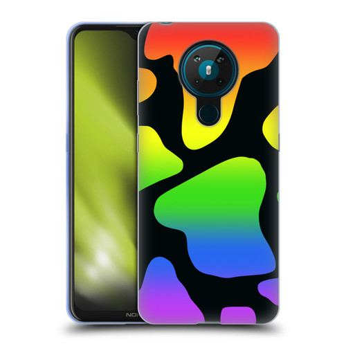 Grace Illustration Cow Prints Rainbow Soft Gel Case for Nokia 5.3