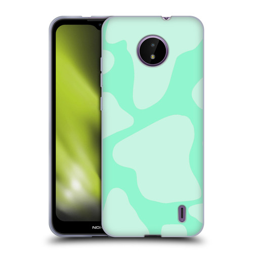 Grace Illustration Cow Prints Mint Green Soft Gel Case for Nokia C10 / C20