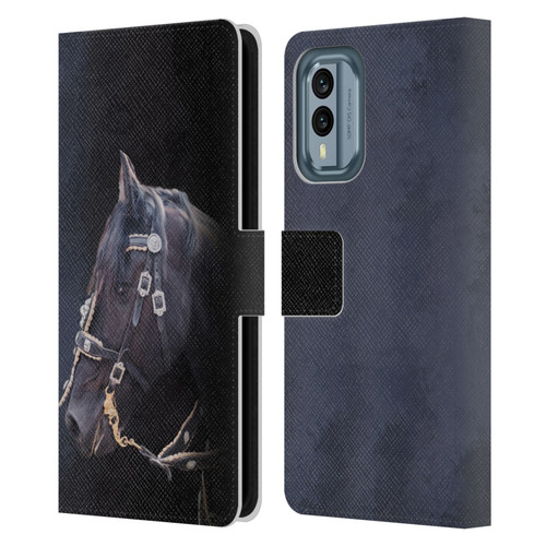 Simone Gatterwe Pegasus And Unicorns Friesian Horse Leather Book Wallet Case Cover For Nokia X30