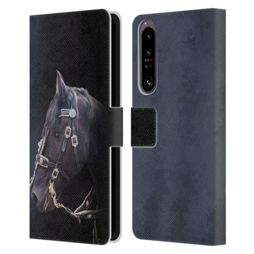 Simone Gatterwe Pegasus And Unicorns Friesian Horse Leather Book Wallet Case Cover For Sony Xperia 1 IV