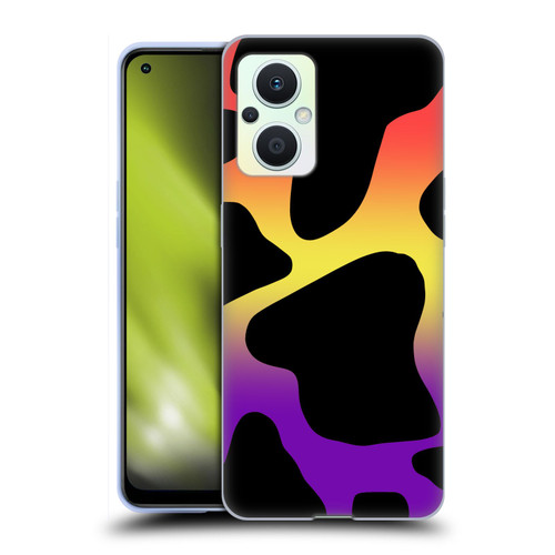 Grace Illustration Cow Prints Sunset Soft Gel Case for OPPO Reno8 Lite