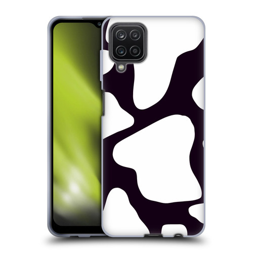Grace Illustration Cow Prints Black And White Soft Gel Case for Samsung Galaxy A12 (2020)