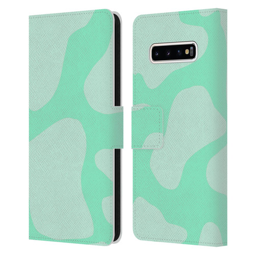 Grace Illustration Cow Prints Mint Green Leather Book Wallet Case Cover For Samsung Galaxy S10+ / S10 Plus