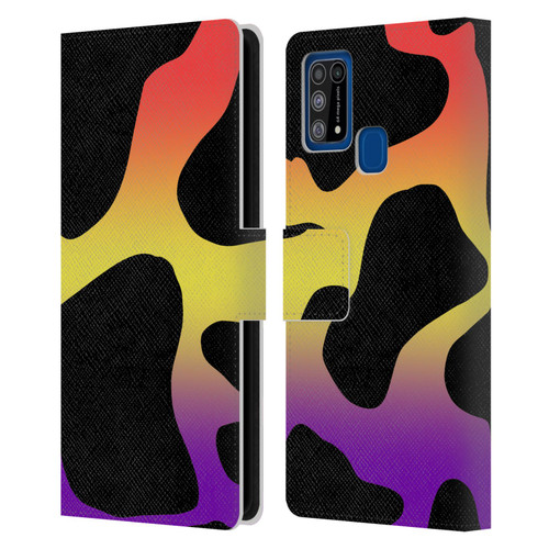 Grace Illustration Cow Prints Sunset Leather Book Wallet Case Cover For Samsung Galaxy M31 (2020)