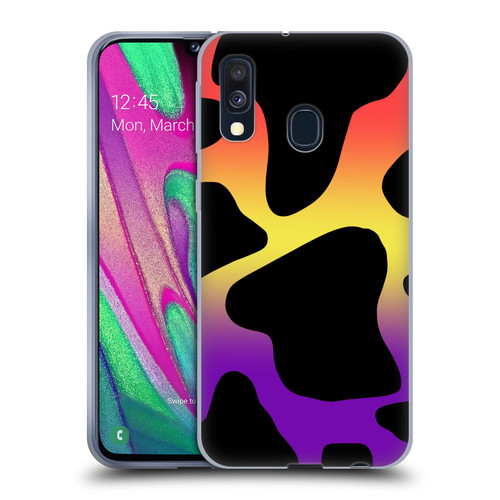 Grace Illustration Cow Prints Sunset Soft Gel Case for Samsung Galaxy A40 (2019)