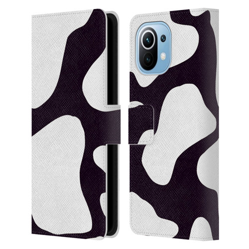 Grace Illustration Cow Prints Black And White Leather Book Wallet Case Cover For Xiaomi Mi 11