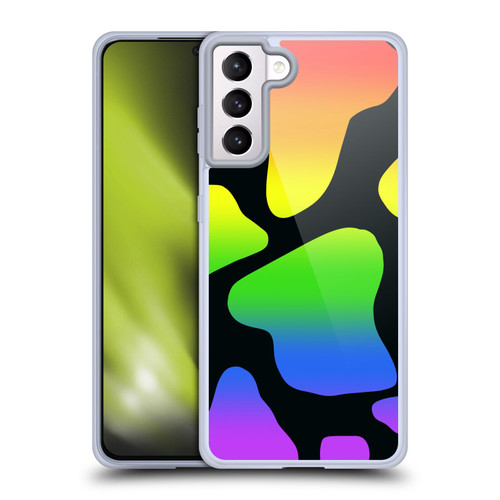 Grace Illustration Cow Prints Rainbow Soft Gel Case for Samsung Galaxy S21+ 5G