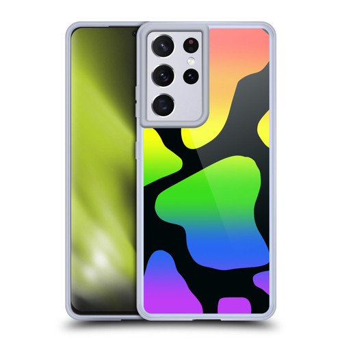 Grace Illustration Cow Prints Rainbow Soft Gel Case for Samsung Galaxy S21 Ultra 5G