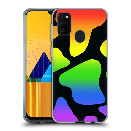 Grace Illustration Cow Prints Rainbow Soft Gel Case for Samsung Galaxy M30s (2019)/M21 (2020)