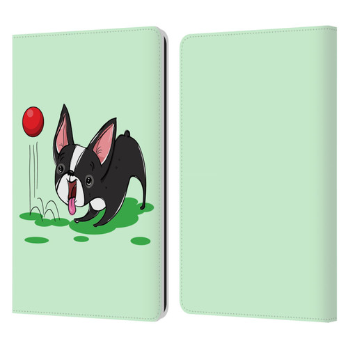 Grace Illustration Dogs Boston Terrier Leather Book Wallet Case Cover For Amazon Kindle Paperwhite 1 / 2 / 3