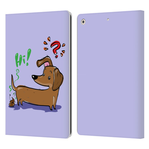 Grace Illustration Dogs Dachshund Leather Book Wallet Case Cover For Apple iPad 10.2 2019/2020/2021