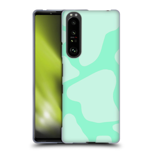 Grace Illustration Cow Prints Mint Green Soft Gel Case for Sony Xperia 1 III
