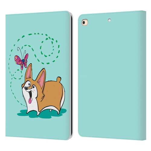 Grace Illustration Dogs Corgi Leather Book Wallet Case Cover For Apple iPad 9.7 2017 / iPad 9.7 2018