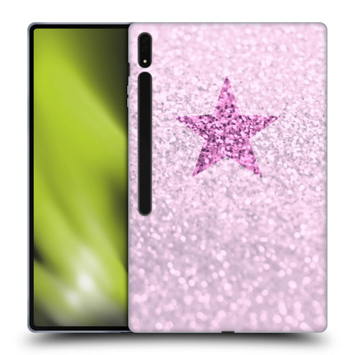 Monika Strigel Glitter Star Pastel Pink Soft Gel Case for Samsung Galaxy Tab S8 Ultra