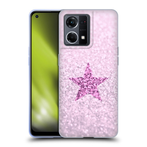 Monika Strigel Glitter Star Pastel Pink Soft Gel Case for OPPO Reno8 4G