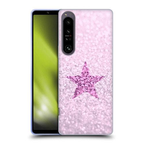 Monika Strigel Glitter Star Pastel Pink Soft Gel Case for Sony Xperia 1 IV