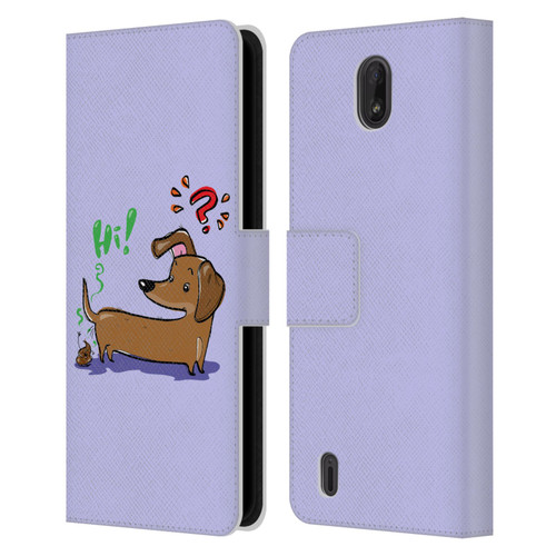 Grace Illustration Dogs Dachshund Leather Book Wallet Case Cover For Nokia C01 Plus/C1 2nd Edition