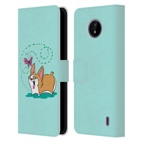 Grace Illustration Dogs Corgi Leather Book Wallet Case Cover For Nokia C10 / C20