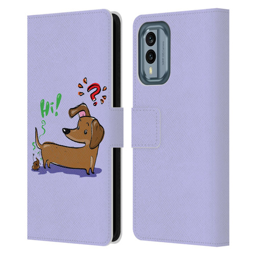 Grace Illustration Dogs Dachshund Leather Book Wallet Case Cover For Nokia X30