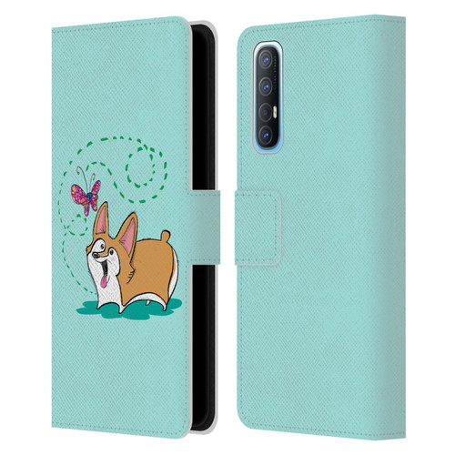 Grace Illustration Dogs Corgi Leather Book Wallet Case Cover For OPPO Find X2 Neo 5G