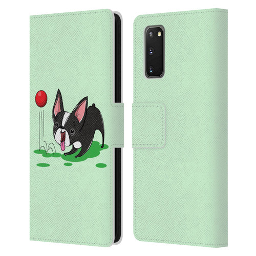 Grace Illustration Dogs Boston Terrier Leather Book Wallet Case Cover For Samsung Galaxy S20 / S20 5G
